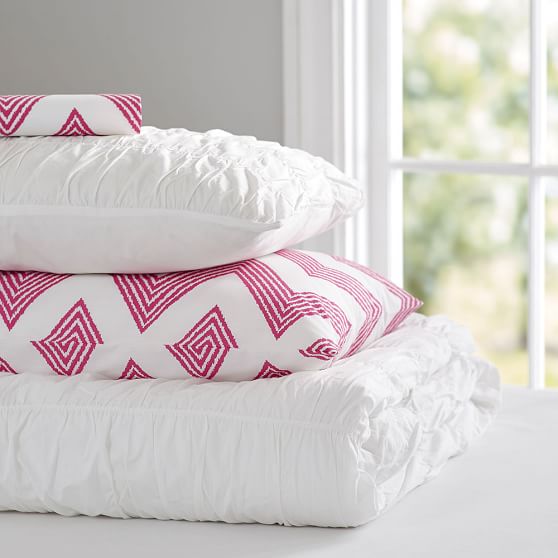 Ruched Zig Zag Deluxe Value Duvet Set Dorm Bundle Pottery Barn Teen