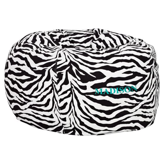 Classic Zebra Printed Bean Bag Chair Pottery Barn Teen