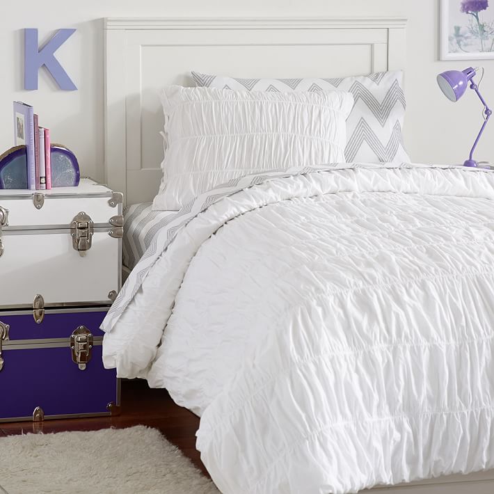 Ruched Zig Zag Deluxe Value Duvet Set Dorm Bundle Pottery Barn Teen