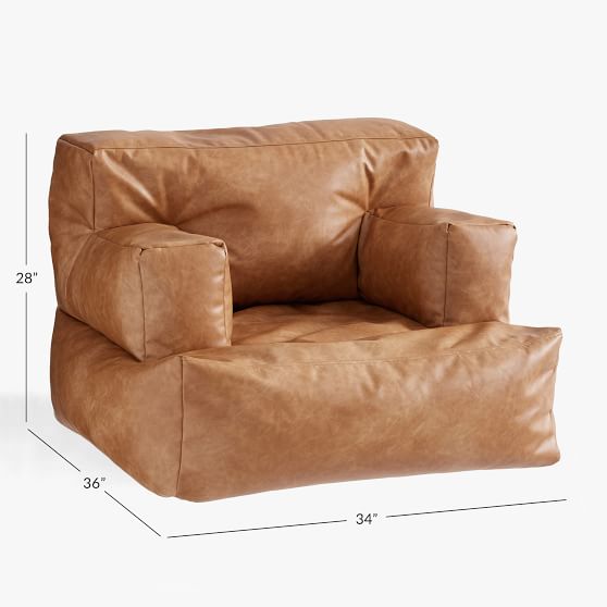 Faux Leather Caramel Eco Lounger Pottery Barn Teen