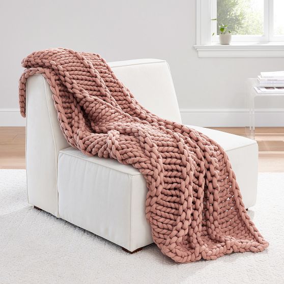 Super Chunky Knit Throw Blanket Pottery Barn Teen