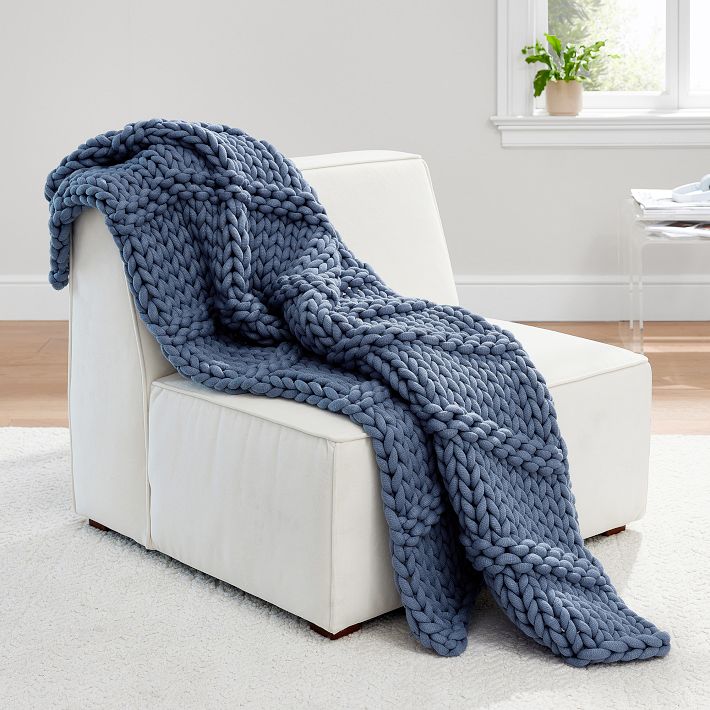 Super Chunky Knit Throw Blanket Pottery Barn Teen