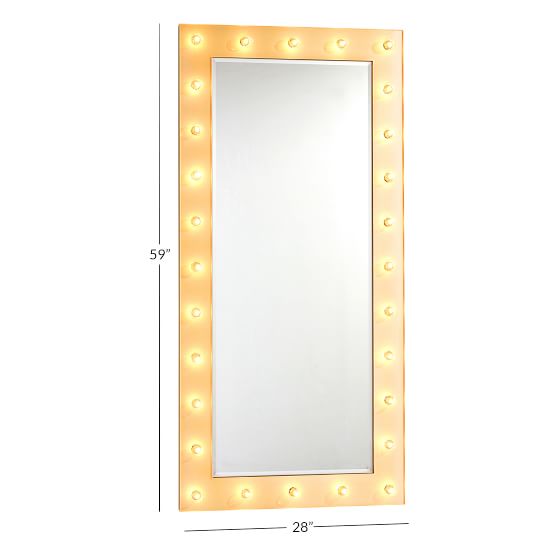 Marquee Floor Length Light Mirror Pottery Barn Teen