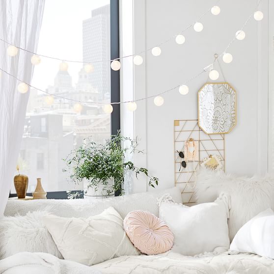 Woven Globe String Lights For Bedroom Pottery Barn Teen