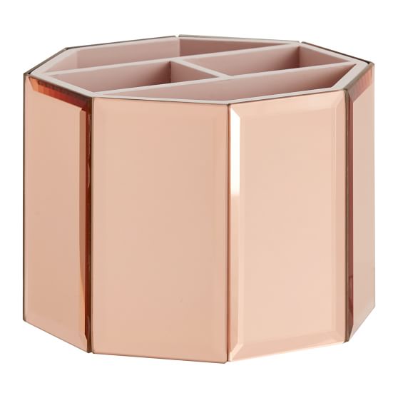 Mirrored Divided Beauty Organizer Cup Pottery Barn Teen