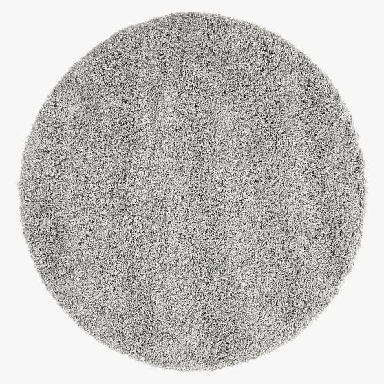 Gray Performance Round Luxe Shag Rug Teen Rug Pottery Barn Teen