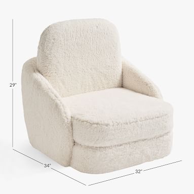 Sherpa Ivory Nico Convertible Lounge Chair | Pottery Barn Teen