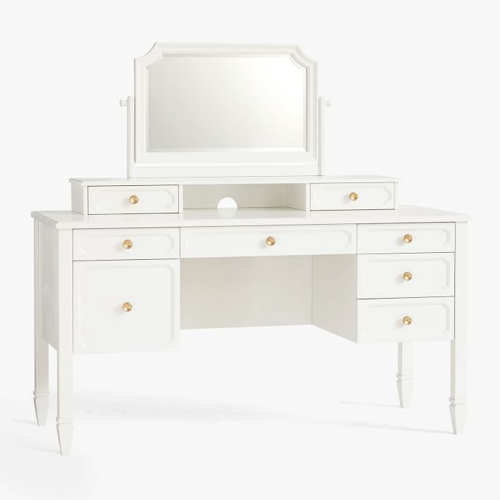 Auburn Vanity Desk + Vanity Mirror Hutch Teen Vanity Sets Pottery