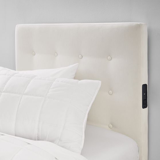 No Nails Tufted Tech Smart Dorm Headboard | Pottery Barn Teen