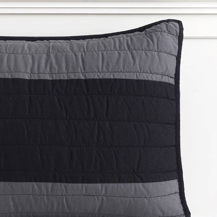 Rugby Striped Boy's Quilt + Sham Pottery Barn Teen