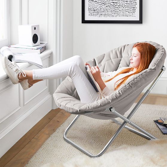 Canvas Light Gray HangARound Chair Pottery Barn Teen