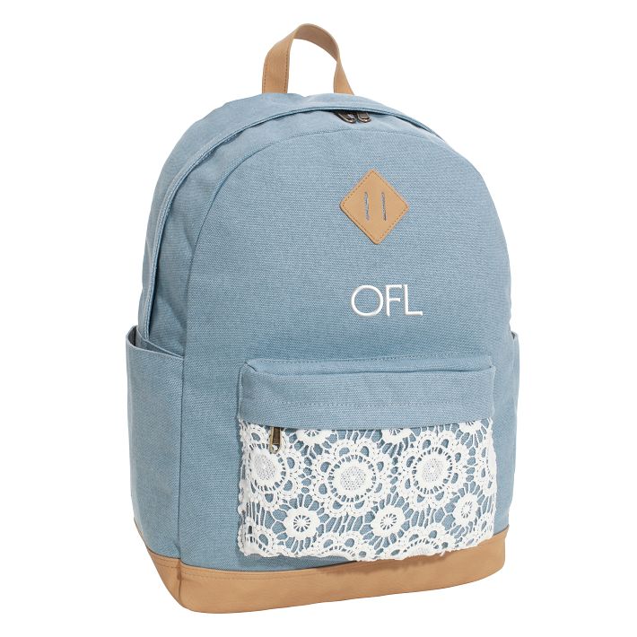 Northfield Solid Blue Crochet Backpack Pottery Barn Teen