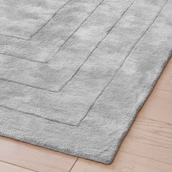 Carved Viscose Rug Light Gray Pottery Barn Teen