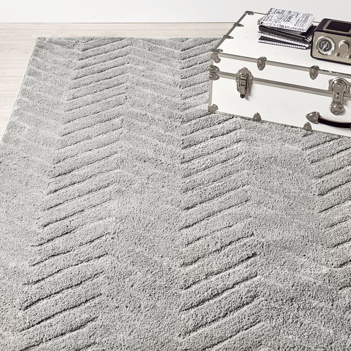 Gray Chevron Plush Performance Rug Teen Rug Pottery Barn Teen