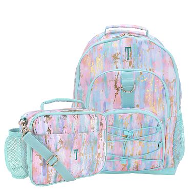 Under One Sky Pink & Black Print Four Zipper Compartments Backpack Purse