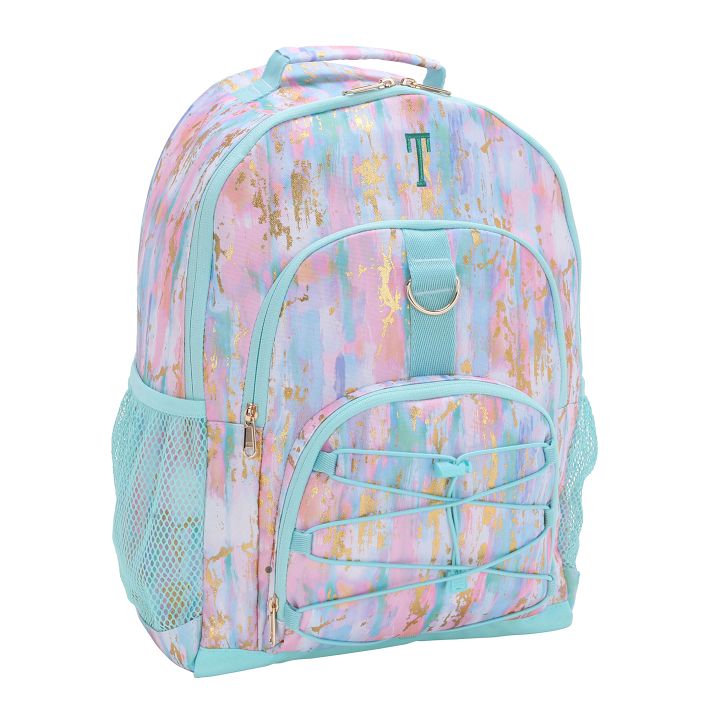 Millennial pink, drip blue gold Backpack by myartspace