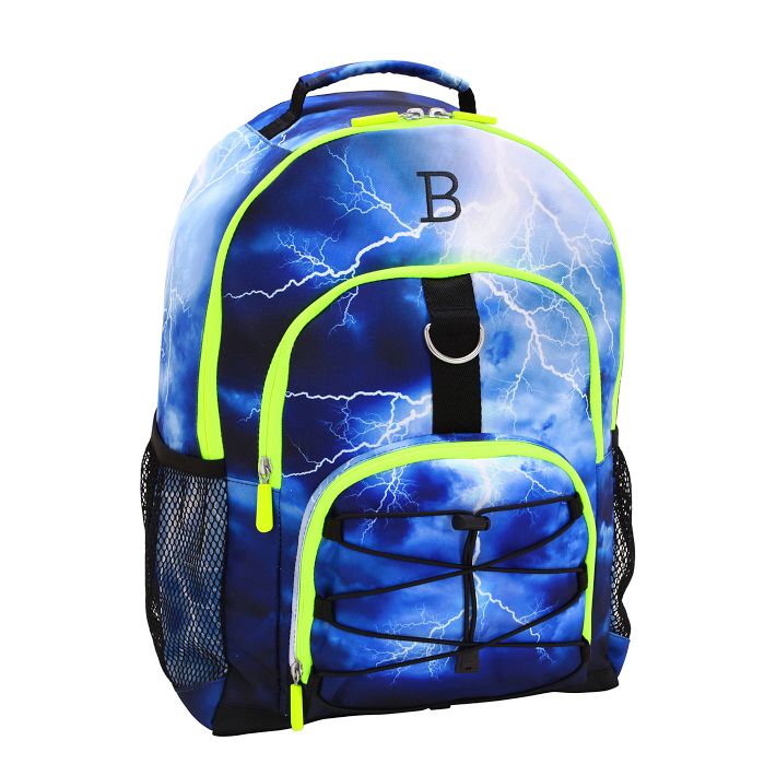 Brand Logo Drawstring Backpack Blue Nylon Gym Bag Pool Beach
