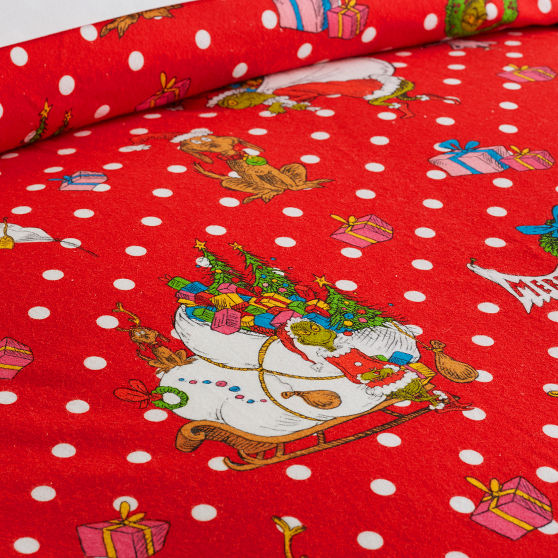 Grinch™ Flannel Dot Boys Duvet Cover + Sham Sale Pottery Barn Teen