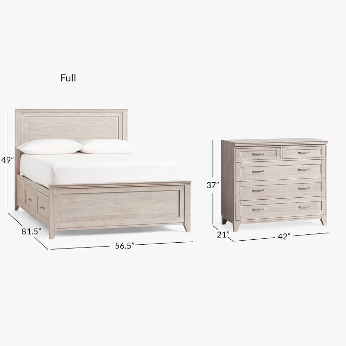 Hampton 5Drawer Dresser Storage Bed Set Teen Storage Beds Pottery