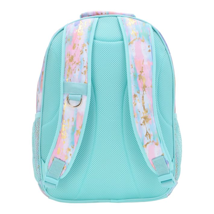 Millennial pink, drip blue gold Backpack by myartspace