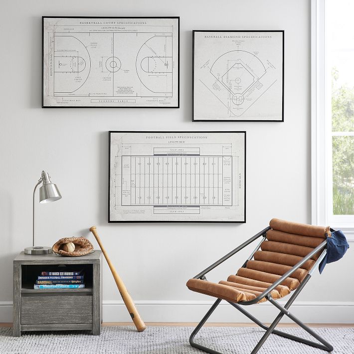 Basketball Vintage Framed Sports Art Pottery Barn Teen