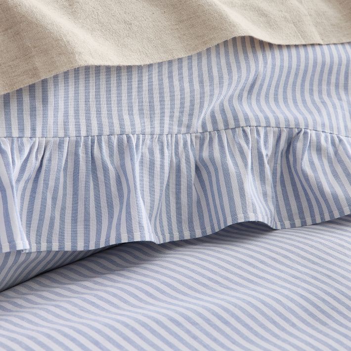 Striped Ruffle Sheets Ruffle Stripe Duvet Cover | Pottery Barn Teen