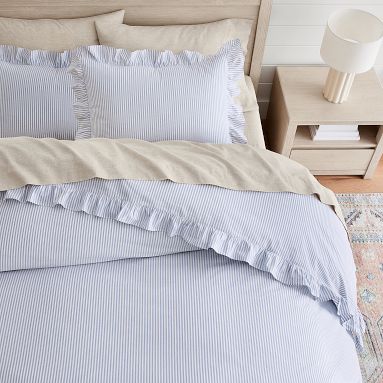 Ruffle Stripe Duvet Cover | Pottery Barn Teen