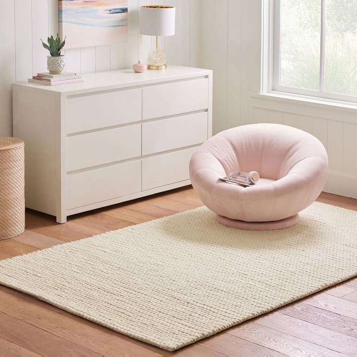 Braided Knit Rug - Ivory | Pottery Barn Teen
