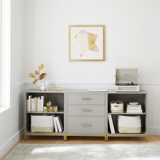 Blaire 75" Triple Mixed Shelves Low Bookcase Pottery Barn Teen