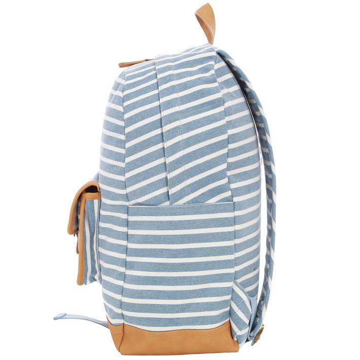 Northfield Light Blue Stripe Recycled Backpacks | Pottery Barn Teen