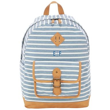 Northfield Light Blue Stripe Recycled Backpacks | Pottery Barn Teen