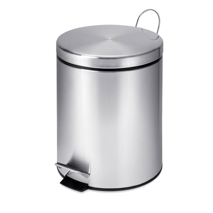 5L Round Stainless Steel Trash Can Pottery Barn Teen