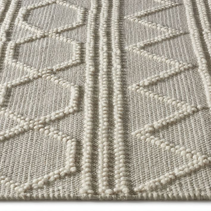 Cross Stitch Woven Rug - Navy/Ivory