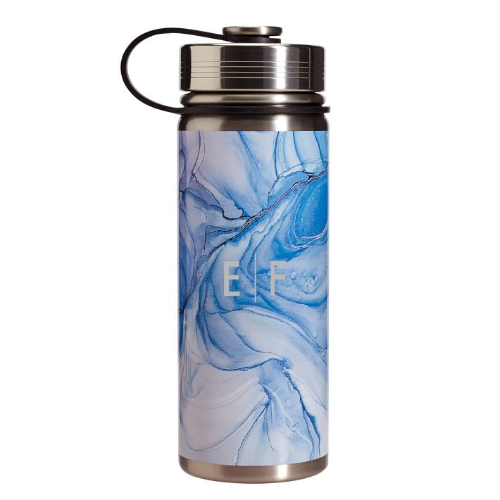 Glacial Backpack and Solid White Slim Water Bottle Bundle