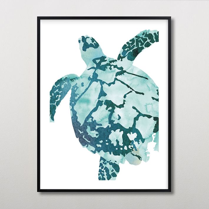 Tropical Sea Turtle Framed Art by Minted® | Wall Prints | Pottery Barn Teen
