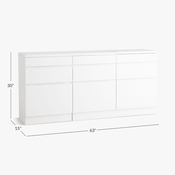 Bowen Triple Wide 3 Drawer Wide Storage Cabinet Pottery Barn Teen