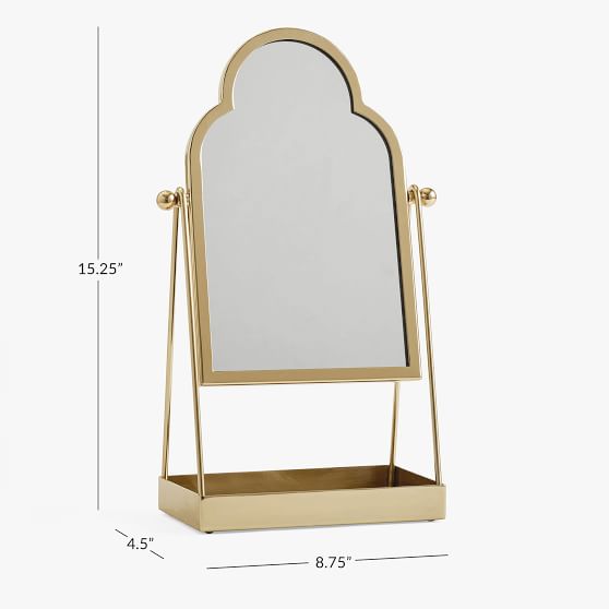 Gold Arched Vanity Mirror Pottery Barn Teen
