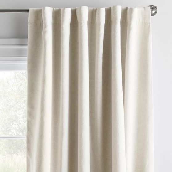 Belgian Linen Ruffle Blackout Curtain | Pottery Barn Teen