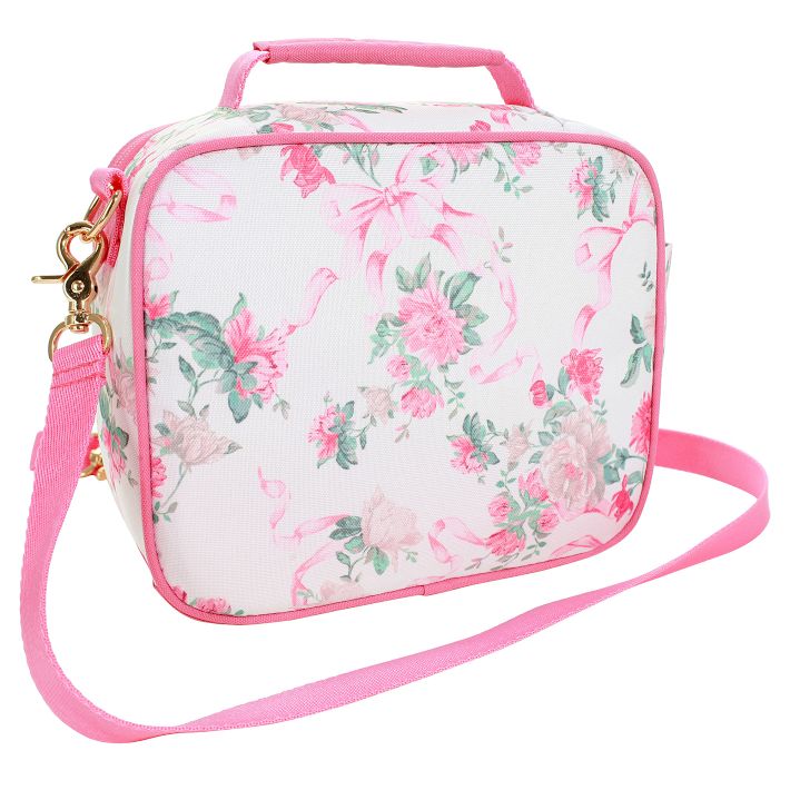 Lunch Bag For Girls Women,vintage Shabby Chic Pink Rose Floral Lunch Box  Container With Detachable Shoulder Strap,insulated Lunch Coolers For School  O