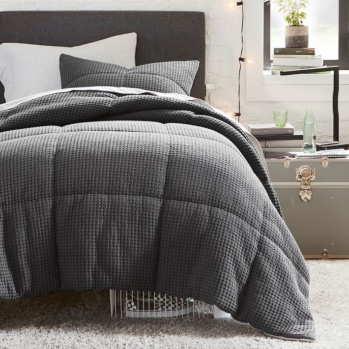 Waffle Jersey Back Comforter | Pottery Barn Teen