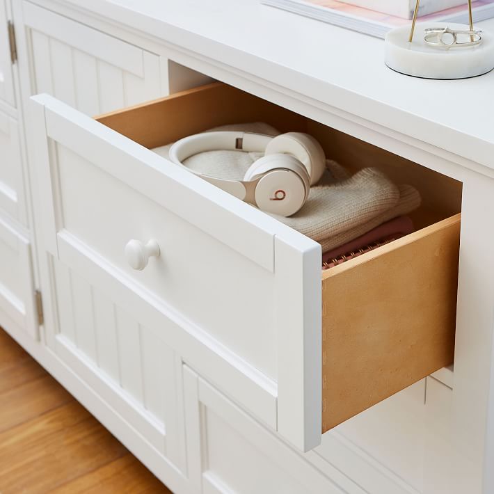 Beadboard 6-Drawer Wide Dresser