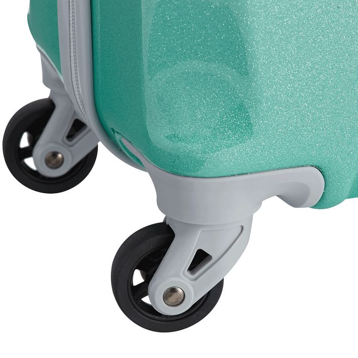 Monique Lhuillier Aqua Glitter Prism Carryon Luggage Pottery Barn Teen