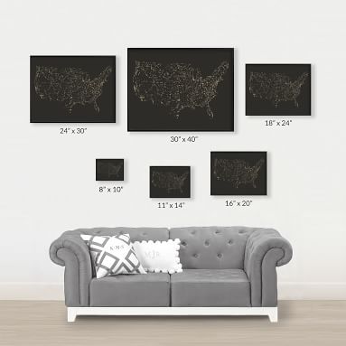 Minted® USA Night Sky Map Framed Art by Jessie Steury | Pottery Barn Teen