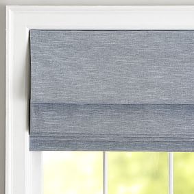 Cotton Linen Blackout Cordless Roman Shade | Pottery Barn Teen