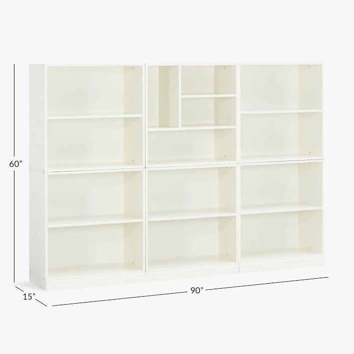 Tall Bookcase in White, 60