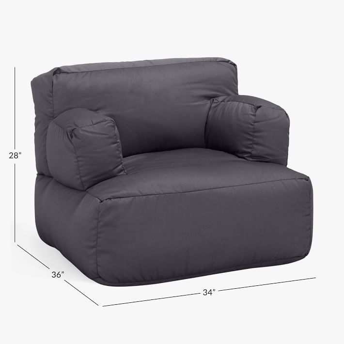 Twill Charcoal Eco Lounger | Pottery Barn Teen
