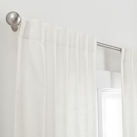 Cotton Linen Light-Filtering Curtain | Pottery Barn Teen