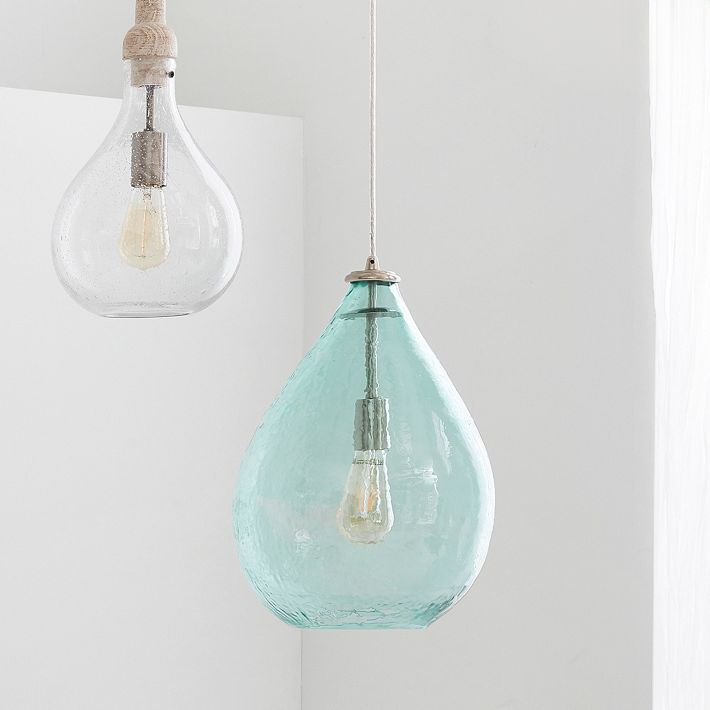 Oversized Light Pool Glass Waterdrop Bedroom Pendant Light Pottery