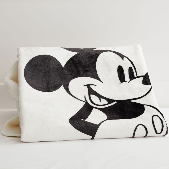 Disney Mickey Mouse Plush Sherpa Throw Blanket Pottery Barn Teen