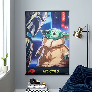 Star Wars The Mandalorian Baby Yoda & Mandalorian Canvas Wall Decor